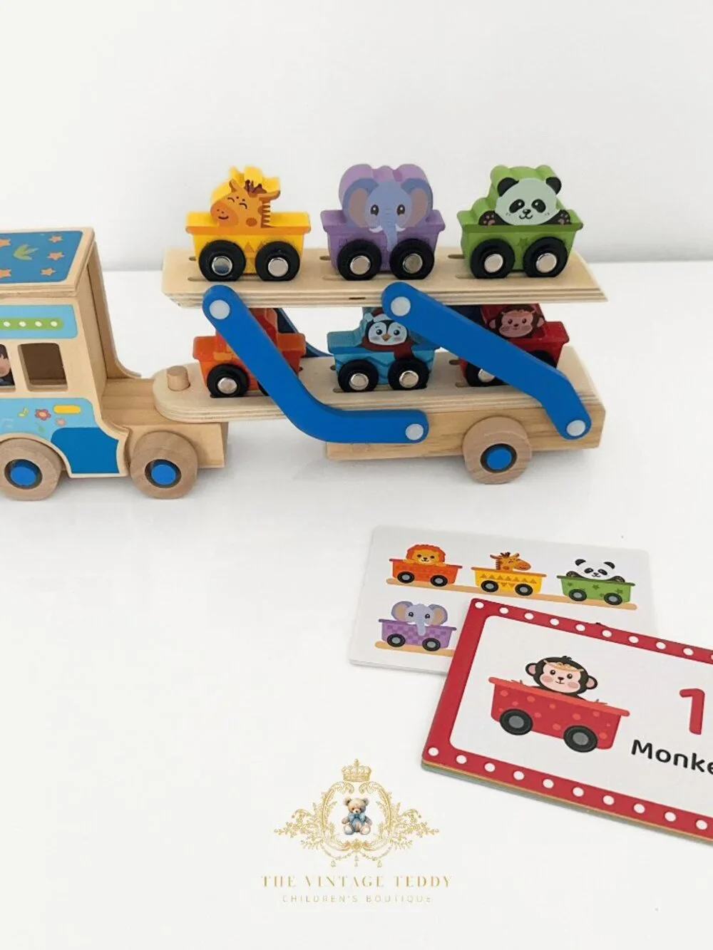 NWT Cute Wooden Animals Truck Activity Play Set Children’s Early Learning Toys